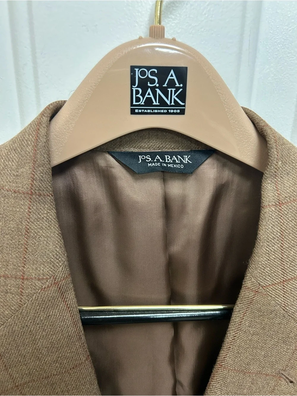 Jos. A. Bank Brown Windowpane Wool Sport Coat